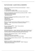 NUR 305 EXAM 1 QUESTIONS & ANSWERS