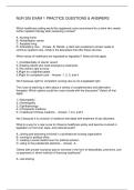 NUR 305 EXAM 1 PRACTICE QUESTIONS & ANSWERS