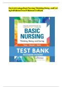 Test Bank for Davis Advantage for Basic Nursing&colon; Thinking&comma; Doing&comma; and Caring&comma; 3rd Edition by Leslie S&period; Treas&comma; Karen L&period; Barnett &vert; 2025&sol;2026