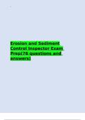 Erosion and Sediment Control Inspector Exam Prep&lpar;76 questions and answers&rpar;