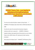 CERAD Theory Test &ndash; Law & Driving Exemptions for Ambulance Staff &lpar;2025&sol;2026&rpar; &vert; 100 Solved Exam Questions &vert; Highway Code&comma; RTA&comma; Speeding&comma; DVLA Rules