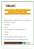 Healthy Lifestyle &ndash; HOSA Exam 2025&sol;2026 &vert; 150&plus; Verified Q&A &vert; Wellness&comma; Fitness&comma; Nutrition&comma; Disease Prevention&comma; Behavior Change