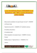 Local Anesthesia Board Exam 2025&sol;2026 &ndash; 100&plus; Verified Questions & Answers &vert; Injections&comma; Anatomy&comma; Pharmacology&comma; Emergencies&comma; Calculations