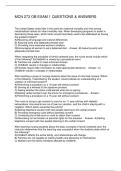 MCN 273 OB EXAM 1 QUESTIONS & ANSWERS