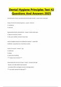 Dental Hygiene Principles Test &num;2 Questions And Answers 2025