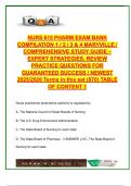 NURS 615 Pharmacology Exam Bank Compilation 1 &ndash; 2025&sol;2026 &vert; 200&plus; Practice Questions with Answers &vert; Prescribing&comma; Drug Interactions&comma; Autonomics