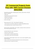 CIC Commercial Property Exam Prep with 100&percnt; Correct Answers 2025&sol;2026