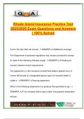 Rhode Island Insurance Practice Test 2025 &ndash; 100 Questions with Answers &vert; Life & Health Prep &vert; Rhode Island State Exam