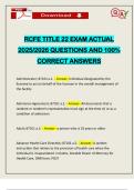 FULL SET EXAMS&colon;&colon;&colon; RCFE TITLE 22&comma; RCFE ADMINISTRATION EXAMS ACTUAL 2025&sol;2026