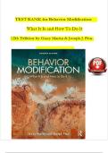 TEST BANK FOR Behavior Modification What It Is and How To Do It 12th Edition by Garry Martin and Joseph J&period; Pear&period;