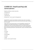 COMM 335 - Final Exam Prep with correct answers