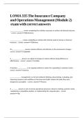 LOMA 335 The Insurance Company and Operations Management &lpar;Module 2&rpar; exam with correct answers