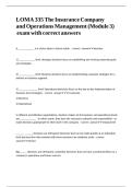LOMA 335 The Insurance Company and Operations Management &lpar;Module 3&rpar; exam with correct answers