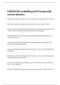 GMS 6530 CardioPharm PS3 exam with correct answers 