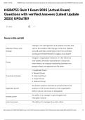 NGR6733 Quiz 1 Exam 2025 &lpar;Actual Exam&rpar; Questions with verified Answers &lpar;Latest Update 2025&rpar; UPDATE&excl;&excl;