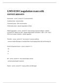 GMS 6530 Coagulation exam with correct answers