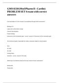 GMS 6530 &lpar;Med Pharm II - Cardio&rpar; PROBLEM SET 4 exam with correct answers 