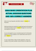 OSHA BASIC ORIENTATION PLUS ACTUAL 2025&sol;2026 QUESTIONS AND 100&percnt; CORRECT ANSWERS