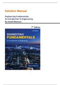 Solutions Manual for Engineering Fundamentals: An Introduction to Engineering (7th Edition, by Saeed Moaveni)NEWEST
