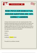 ROSH PSYCH EOR EXAM ACTUAL 2025&sol;2026 QUESTIONS AND 100&percnt; CORRECT ANSWERS