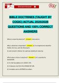 BIBLE DOCTRINES &lpar;TAUGHT BY COGIC&rpar; ACTUAL 2025&sol;2026 QUESTIONS AND 100&percnt; CORRECT ANSWERS