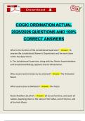 COGIC ORDINATION ACTUAL 2025&sol;2026 QUESTIONS AND 100&percnt; CORRECT ANSWERS