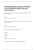 P8 GMS6540 &lpar;Pharmacology 4&rpar; Problem Set 8 Viral Pharmacology exam with correct answers