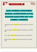 COGIC WOMEN'S DEPARTMENT GENERAL SUPERVISORS ACTUAL 2025&sol;2026 QUESTIONS AND 100&percnt; CORRECT ANSWERS