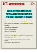COGIC CHURCH STRUCTURE ACTUAL 2025&sol;2026 QUESTIONS AND 100&percnt; CORRECT ANSWERS