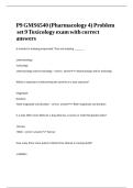 P9 GMS6540 &lpar;Pharmacology 4&rpar; Problem set 9 Toxicology exam with correct answers