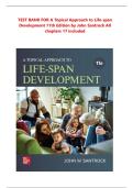 TEST BANK FOR A Topical Approach to Life-span Development 11th Edition by John Santrock All chapters 17 included