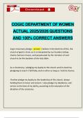 PACKAGE DEAL&colon;&colon;&colon; COGIC DOCTRINES&comma; DEPARTMENT OF WOMEN EXAMS ACTUAL 2025&sol;2026