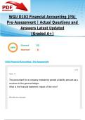WGU D102 Financial Accounting &vert;PA&vert; Pre-Assessment &vert; 52 Actual Questions and Answers Latest Updated 2025&sol;2026  &lpar;Graded A&plus;&rpar;