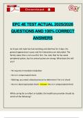 EPC 4E TEST ACTUAL 2025&sol;2026 QUESTIONS AND 100&percnt; CORRECT ANSWERS