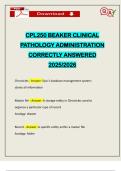 CPL250 BEAKER CLINICAL PATHOLOGY ADMINISTRATION CORRECTLY ANSWERED 2025&sol;2026
