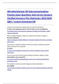 WA Administrator 09 Telecommunications  Practice Exam Questions And Correct Answers  &lpar;Verified Answers&rpar; Plus Rationales 2025&sol;2026  Q&A &vert; Instant Download Pdf 
