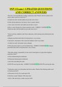 INP 2 Exam 1 UPDATED QUESTIONS  AND CORRECT ANSWERS
