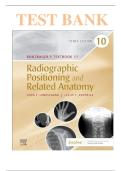LAMPIGNANO&colon; BONTRAGER&rsquo;S TEXTBOOK OF RADIOGRAPHIC POSITIONING AND RELATEDANATOMY&comma; 10TH EDITION EXAM QUESTIONS WITH CORRECT ANSWERS RATED A&plus; 2025&sol;2026