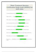 Water Treatment Operator Certification Study Guide &lpar;AWWA&rpar; Set 2025-2026