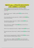 M&M Exam 1 UPDATED QUESTIONS  AND CORRECT ANSWERS