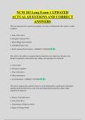 NCM 102 Long Exam 1 UPDATED  ACTUAL QUESTIONS AND CORRECT  ANSWERS