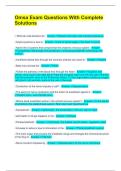 Omsa Exam Questions With Complete Solutions