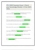 PTC CREO Simulate Exam 1 Check your knowledge Module 1-9 Set 2025- 2026 