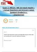 Exam 2&colon; NR324 &sol; NR 324 Adult Health I &vert; Actual Questions and Answers Latest Updated 2025&sol;2026 &lpar;Graded A&plus;&rpar; - Chamberlain