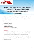 Exam 1&colon; NR324 &sol; NR 324 Adult Health I &vert; Actual Questions and Answers Latest Updated 2025&sol;2026 &lpar;Graded A&plus;&rpar; - Chamberlain
