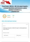 Final Exam&colon; NR324 &sol; NR 324 Adult Health I &vert; Actual Questions and Answers Latest Updated 2025&sol;2026 &lpar;Graded A&plus;&rpar; - Chamberlain