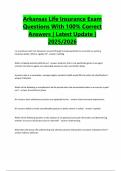 Arkansas Life Insurance Exam Questions With 100&percnt; Correct Answers &vert; Latest Update &vert; 2025&sol;2026