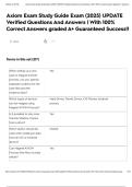 Axiom Exam Study Guide Exam &lpar;2025&rpar; UPDATE Verified Questions And Answers &vert; With 100&percnt; Correct Answers graded A&plus; Guaranteed Success&excl;&excl;