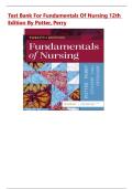 Test Bank for Fundamentals of Nursing 12th Edition by Potter&comma; Perry&vert; 978-0443124068&vert; All Chapters 1-50&vert; LATEST