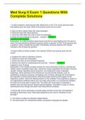 Med Surg II Exam 1 Questions With Complete Solutions